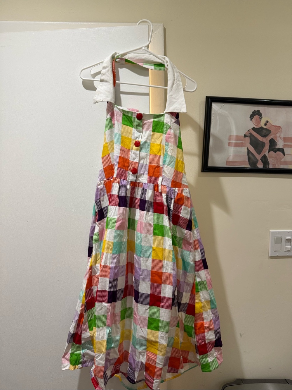 Brand New with Tags Collectif / Modcloth Rainbow Gingham Retro Swing Dress, 12
